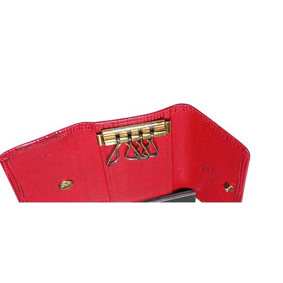 Authentic Louis Vuitton Key Holder Red Epi Leather 4 Hook Case - Picture 7 of 14